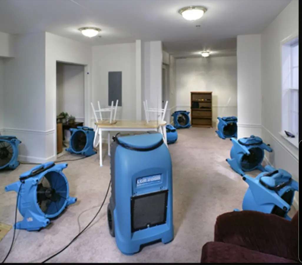 Air movers and dehumidifier setup for Water Extraction & Removal in Old Saybrook