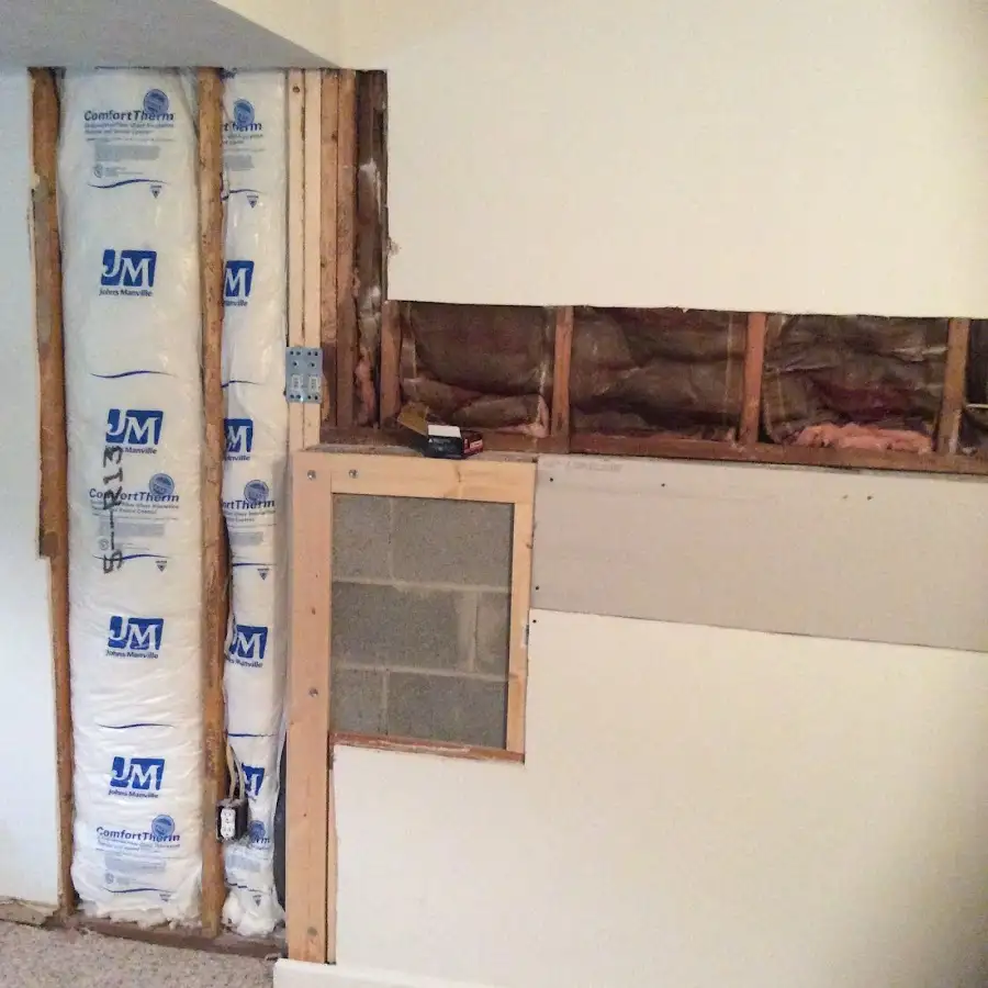 Wall insulation replacement during Contents Cleaning & Restoration in Old Saybrook